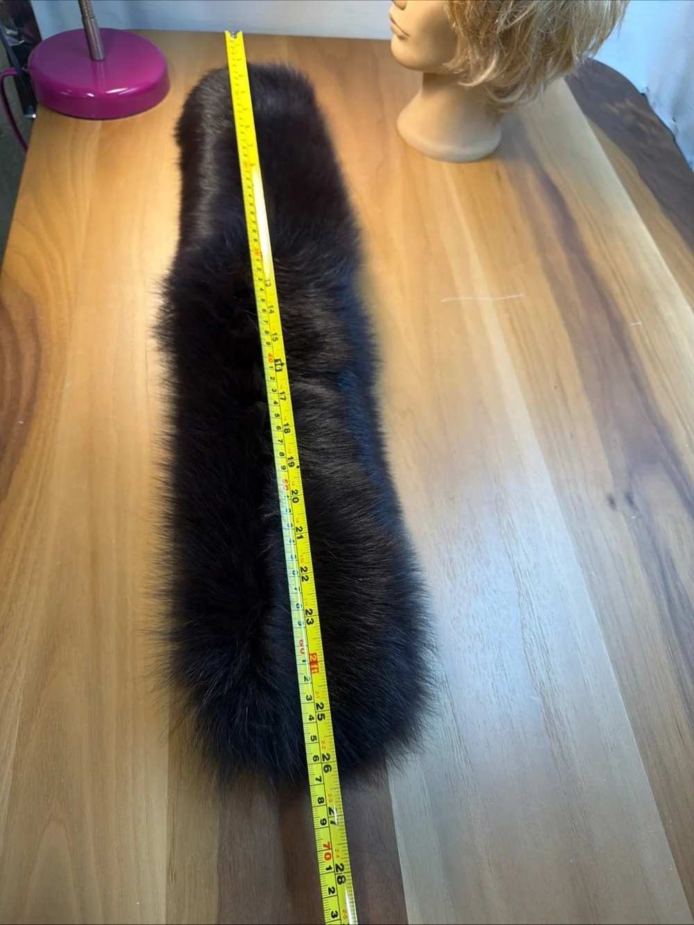 NEW Elegant Winter Women Headband Dark Brown Canadian Fox‎ Fur Sz Adjustable